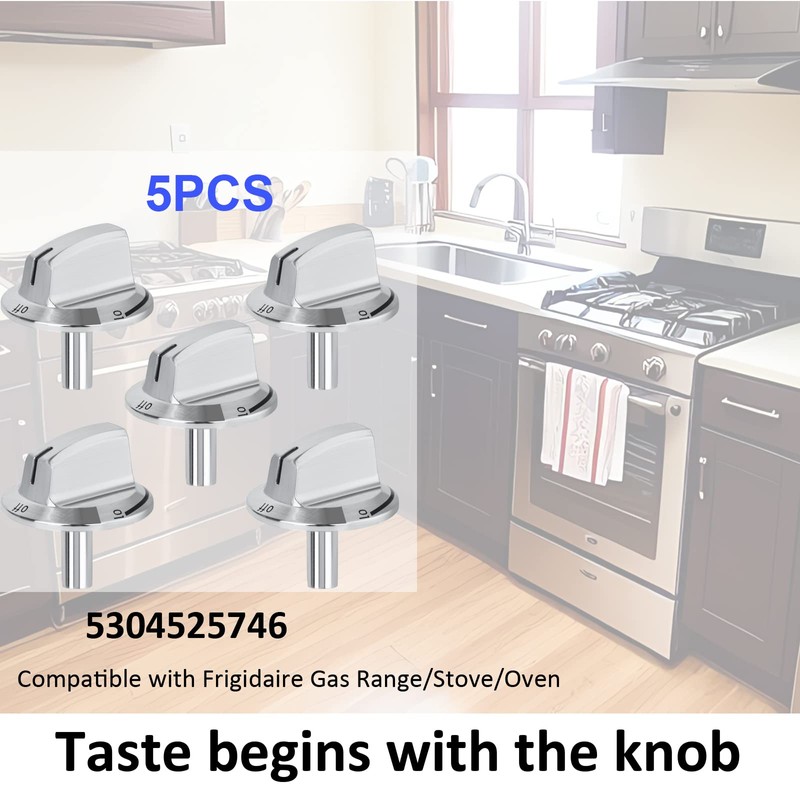 Upgrade 5304525746 Long Stem Stove Knobs Replacements, Compatible with Frigidaire