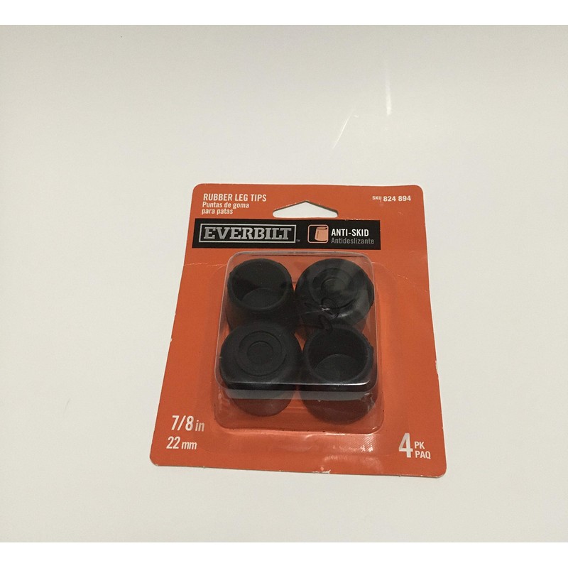 7/8 in. Black Rubber Leg Tips (4-Pack)F