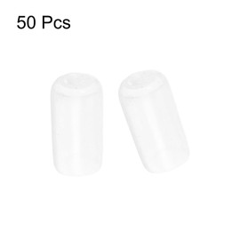 sourcing map 50pcs Rubber End Caps Protective Caps 7.5mm ID Vinyl PVC Round Tube Bolt Cap Cover Screw Thread Protectors Clear