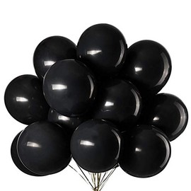 12 Inch Balloons Black Helium Pack of 50 Latex Balloons Diameter 30 cm for Wedding Valentine's Day Birthday Christening Communion Party Decoration