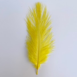 20pcs 6-8 Inches 15-20cm Ostrich Feathers DIY Craft Wedding Party Decoration (Yellow)