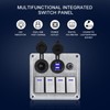 Xhtechnology Marine Boat Rocker Switch Panel,Waterproof 4 Gang Multi-Function Toggle
