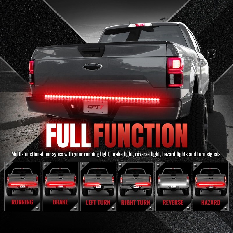 OPT7 60" Redline Parlux Single Row LED Tailgate Light Bar