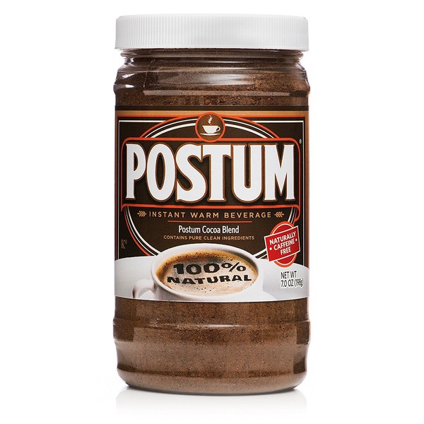 Postum Hot Cocoa Natural Blend (7oz) | Instant, Healthy, Chocolate Flavor Coffee Alternative | Caffeine Free, Sweet, Smooth, Tasty, Dietary Warm Beverage for Breakfast, Gourmet & Pantry Pack