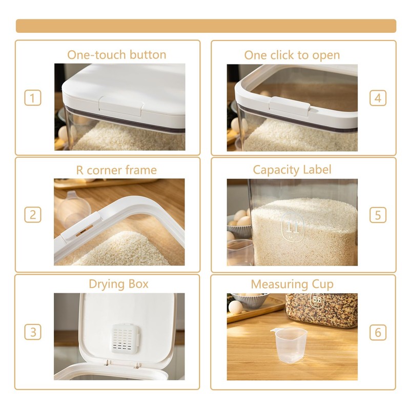 LivLab Flour Container 20LBS - 10 L /10.5 QT /10