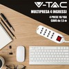 V-TAC Power Strip with Switch and Cable of 1.5 Metres,