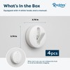 Rocktex 4 PCS Foldable Adhesive Wall Hooks - 4.4 lbs