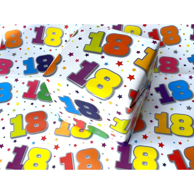 18th Birthday Gift Wrapping Paper Gift Wrap 2 Sheets &