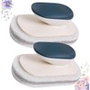 Minkissy 2pcs Shape Kitchen Cleaning Sponge Natural Scrubbers Ergonomic Handle