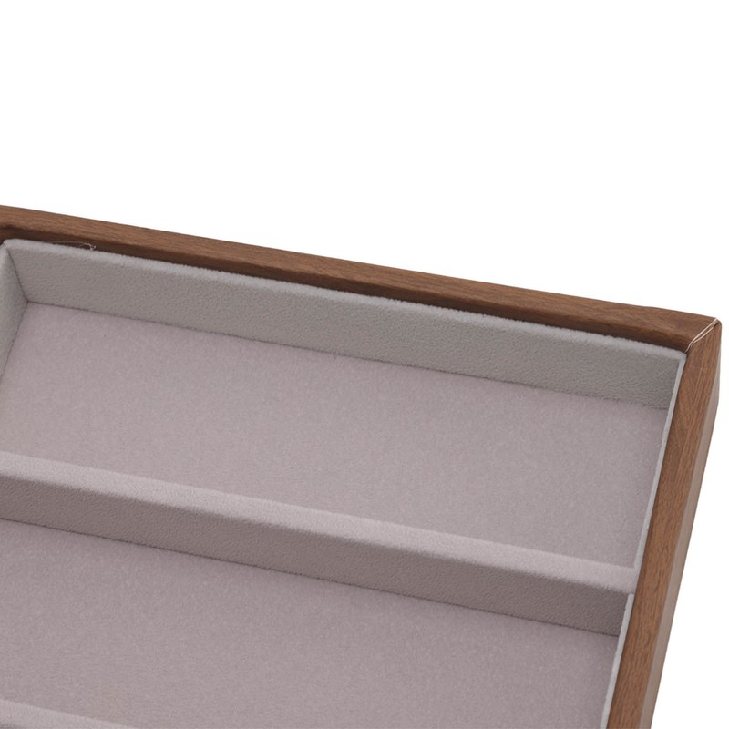Eyeglass Display Organizer Wood Grain 6 Compartments Glasses Display Tray