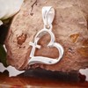 CLEVER SCHMUCK Cross Necklace in Heart Silver 19 mm &