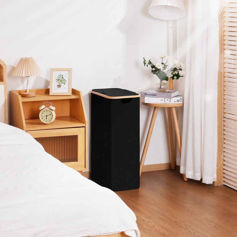 Vincona Slim Laundry Basket with Lid, Narrow Dirty Clothes Hampers