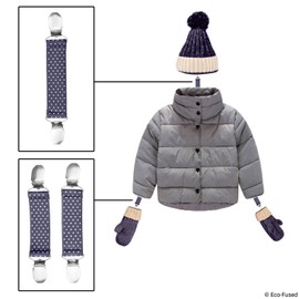 Mitten Clips and Hat Clip - Never Lose Mittens, Gloves, Beanie Caps Again - Strong Clips for Secure Attachment - Perfect Solution for Toddlers - Ideal for School, Playing in the Snow, Cold Winter Days