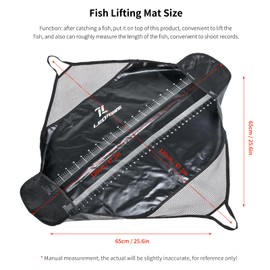 LEOFISHING Fishing Tournament Weigh in Fish Bag, Fish Weigh Bags Folding Weigh Sling Fish Bag Bass Weigh in Bag Tournament Fish Bags Heavy Duty Fish Transport Bag with Strong Nylon Handles and Ruler