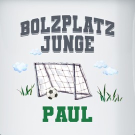 Enamel Tin Cup – Football – Cups – Bolzplatz Boy Small Football Star Football Enthusiastic Child Football Training Street Football – 300 ml – White Silver