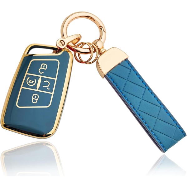 OLLEN Key Fob Cover with Keychain, Fit for Volkswagen VW