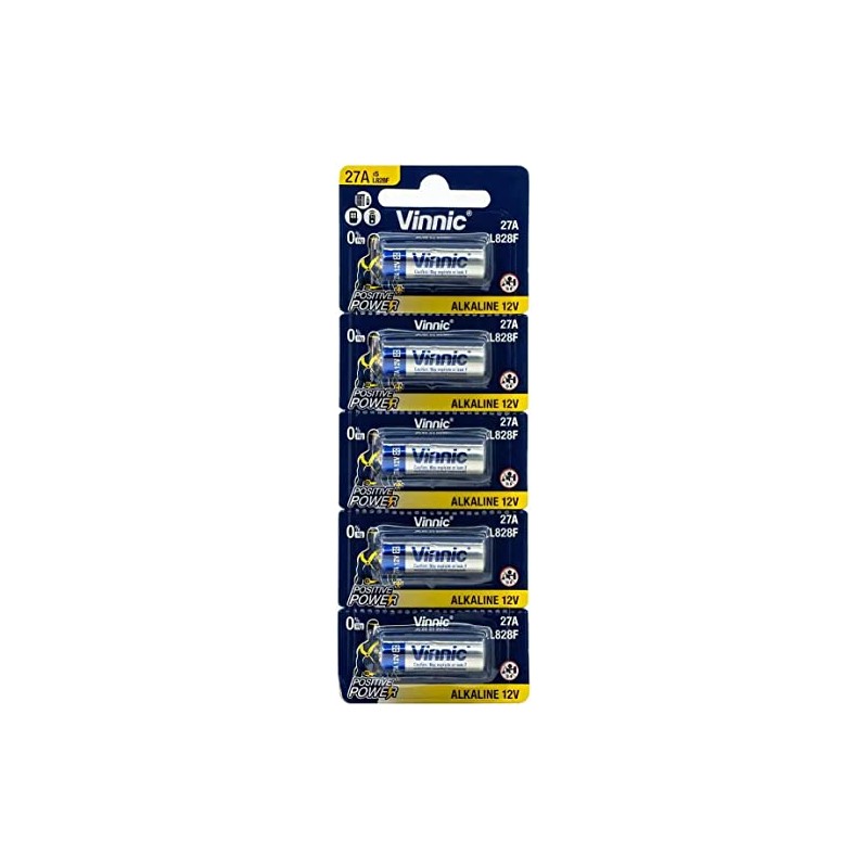 Vinnic Blister Pack of 5 Batteries 27a Alkaline 12v L828f