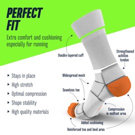 INCYLENCE Running Socks for Men and Women with Light Compression 1 Pair, Ladders Black Green