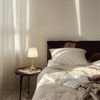 KDG Cordless Portables Table Lamp, LED Fabric Shade Small Desk
