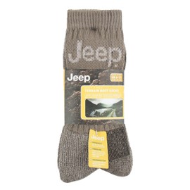 Jeep Men's JM273 3 Pair Luxury Terrain Socks (6-11, Khaki/Sand)