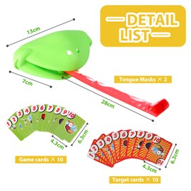 Frog Tongue Game, Lizard Tongue Game, Frog Mask with Blow Tongue, 2-4 Players Tongues Out Game, Frog Tongue Mask Game, Chameleon Game Frog Face Game, Frog Mask Game for Party Game (2 Players)