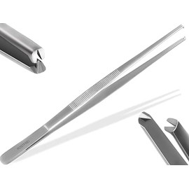 Profi Pinzette Gerade 10,5 cm bis 60 cm AUSWAHL, mit Innenzahnung NEU (14,5 cm)