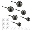 3 Pairs of 925 Stud Earrings, Black, Women's Stud Earrings,