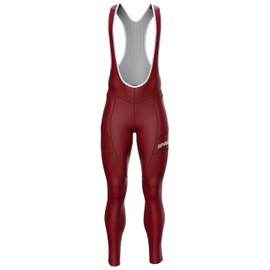 Sparx Men Winter Cycling Thermal Roubaix Bib Tights Padded Bib Pants High Viz Bike Leggings (Burgundy, m)