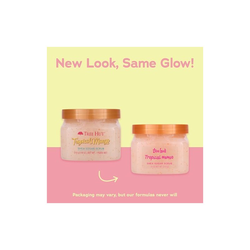 TREE HUT, Tropical Mango Shea Sugar Scrub, Exfoliante Corporal de