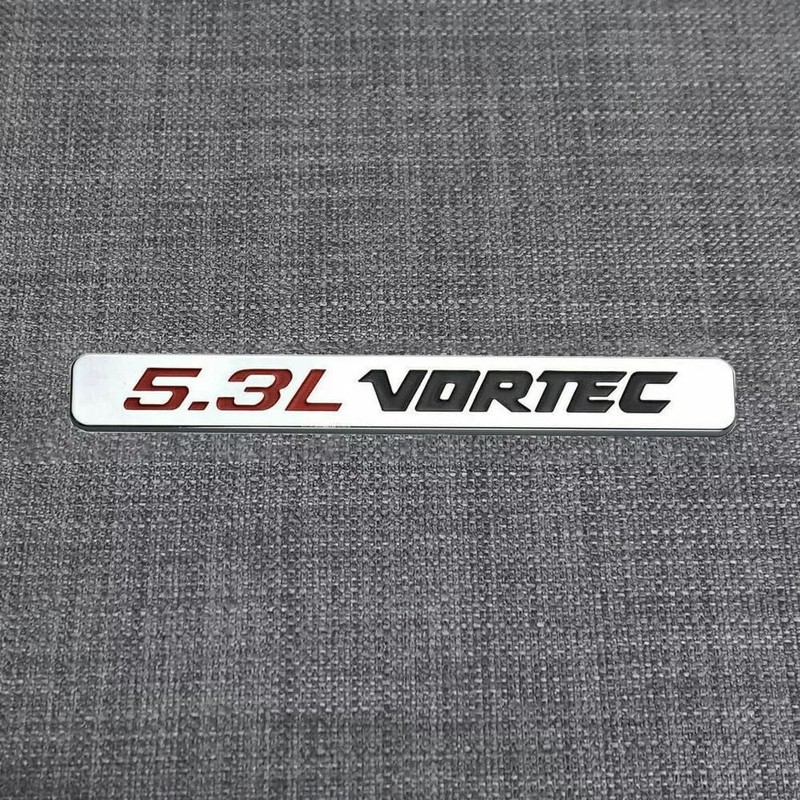 2Pcs 5.3L Vortec Hood Emblems Engine Badge Side Door Decal