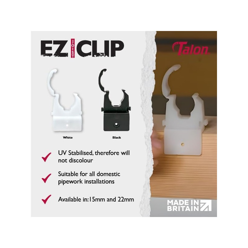 Talon - 22mm EZ Joist Clip - Polypropylene Connector Bracket
