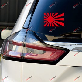 3S MOTORLINE 2X red 4'' Japanese Rising Sun Decal Sticker JDM Japan Car Vinyl die-Cut no bkgrd fit for Toyota Honda Mazda