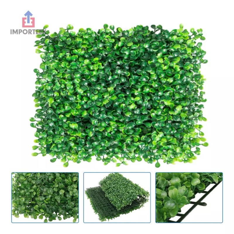Importeek 15pz Muro Verde Follaje Pared Artificial Sintetico 60x40cm
