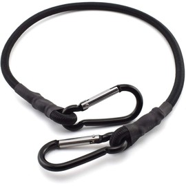 CM Hardware 45cm x 8mm Stretch Cord and Carabiner Hook Bungee Cord Elastic Cord Luggage Tie Elastic Rope Camping Tent Tarpaulin Outdoor Equipment (Set of 2)