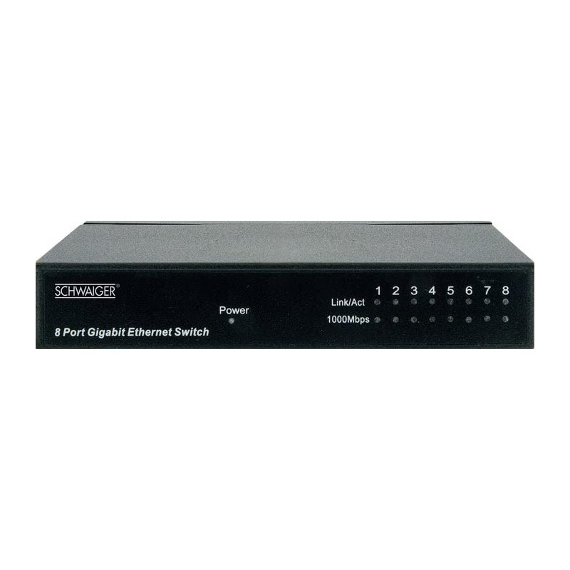 Schwaiger Network Switch 8-Port 10/100/1000 Mbit/s, NWSW8 011