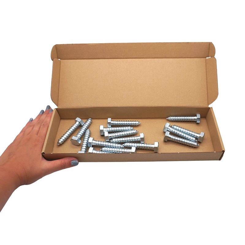 SKIR'CO Pack of 15 DIN 571 Galvanised Steel Hex Head