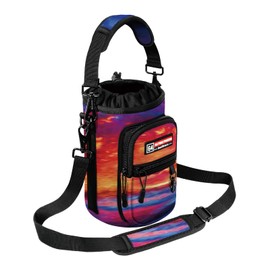 NATURE PIONEOR Water Bottle Holder with Strap,Water Bottle Carrier Bag Sling Sleeve with Adjustable Shoulder Strap & Handle and Large Phone Pocket for Walking,Hiking,Travelling for 25oz/32oz/40oz/64oz