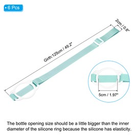 PATIKIL 5CM Water Bottle Lanyard, 6 Pcs Adjustable Holder Shoulder Strap with White Ring Buckle Carrier Clips for Hiking Walking Outdoor, Bean Green