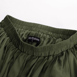 SCARLET DARKNESS Women's Medieval Skirt Long Elastic Waist Irregular Hem Renaissance Maxi Skirt, Green, XXL