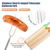 Pack of 8 Telescopic Marshmallow Barbecue Skewers, Stainless Steel Marshmallow