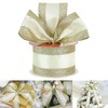 HUIHUANG Gold Wired Satin Ribbon with Glitter Stripe Edges 2.5