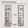 MAHANCRIS 4-Tier Rotating Bookshelf, Freestanding Corner Bookshelf, 360° Spinning Bookcase,