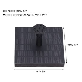 Solar Fountain Pump for Bird Bath, 7V 1.4W Water Fountain Solar Powered Bird Bath Fountain Pump Solar Panel Kit Water Pump for Fish Tank, Pond, Pool, Garden 4.3 x 4.3in