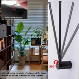 Kawell 12W Indoor LED Wall Light Bar Rotatable Wall Lamp Modern Hardwired Wall Sconce Black for Bedroom Living Room Stair Study, Cold White