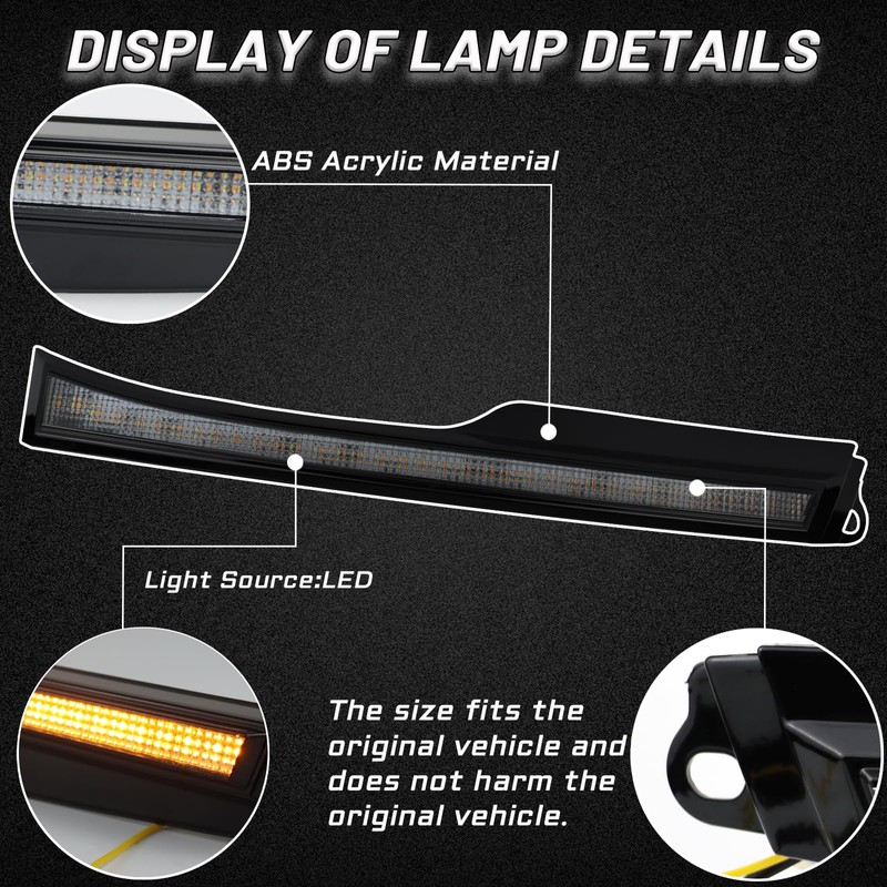Switchback White/Amber LED Front Side Marker Headlight DRL Amber Sequential