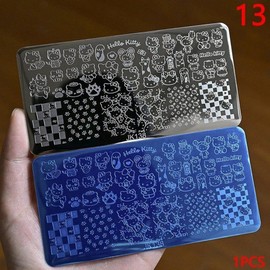 1pcs Pochako Nail Stamping Plate Sticker 12 6cm Cute Kuromi, 1pc, 13 / 1pcs 포차코 네일 스탬핑 플레이트 스티커 12 6cm 귀여운 쿠로미, 1개, 13
