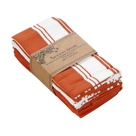 ACCENTHOME Accent Home Dish Towels Set, 100% Cotton Waffle & Stripe Kitchen Towels 4 Pieces, Super Absorbent Kitchen Hand Dish Cloths for Drying and Cleaning (18 x 26 Inches, Set of 4)