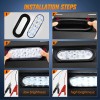 Nilight 6Inch Oval Trailer Tail Light 6PCS Red White 10LED