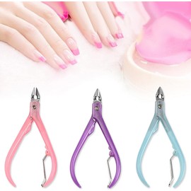 Pink Nail Clipper Cuticle Trimmer, Cuticle Nippers Professional Stainless Steel Cuticle Cutter Clipper Resistant Pedicure Manicure Tools for Fingernails and Toenails Foot Hand and Nail Care