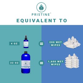 Pristine Toilet Paper Spray: As Seen on Shark Tank, The Planet Friendly, More Natural Alternative to Flushable Wet Wipes - Cooling Peppermint - 4 oz